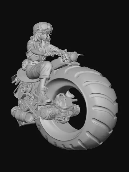 3D model for Futuristic Biker Girl