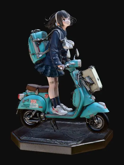 3D model for Dreaming on a Teal Scooter