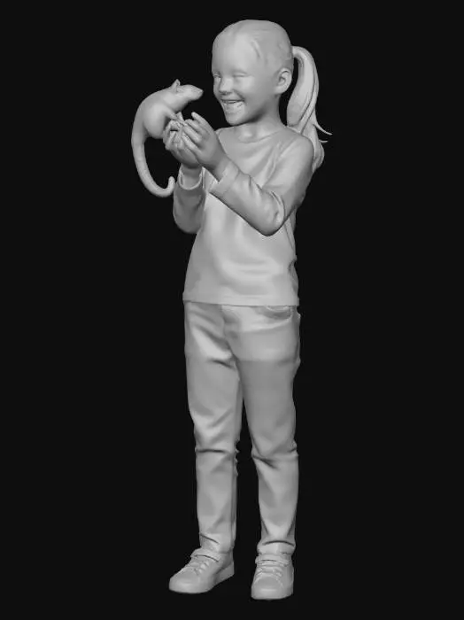 3D model for Joyful Girl with a Sugar Glider