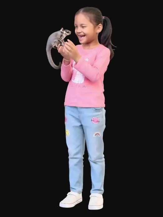 3D model for Joyful Girl with a Sugar Glider