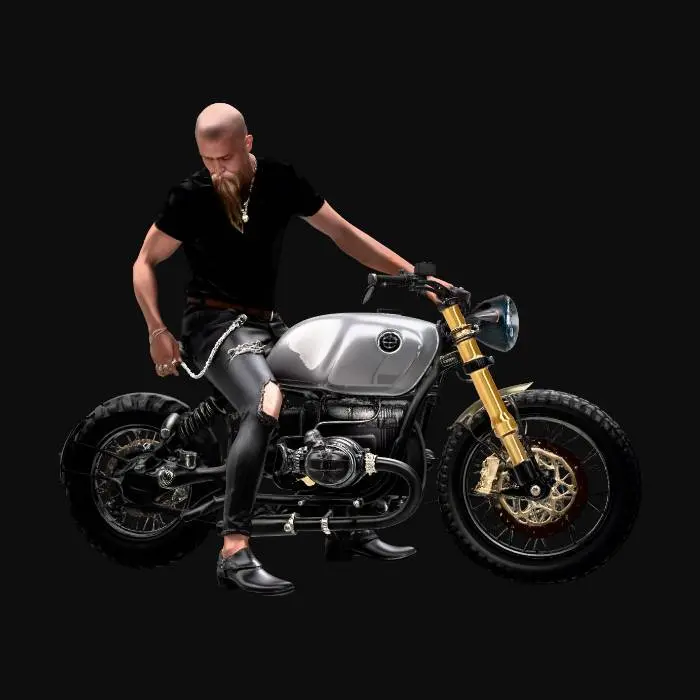 3D model for Rogue Rider on a Custom Motorcycle