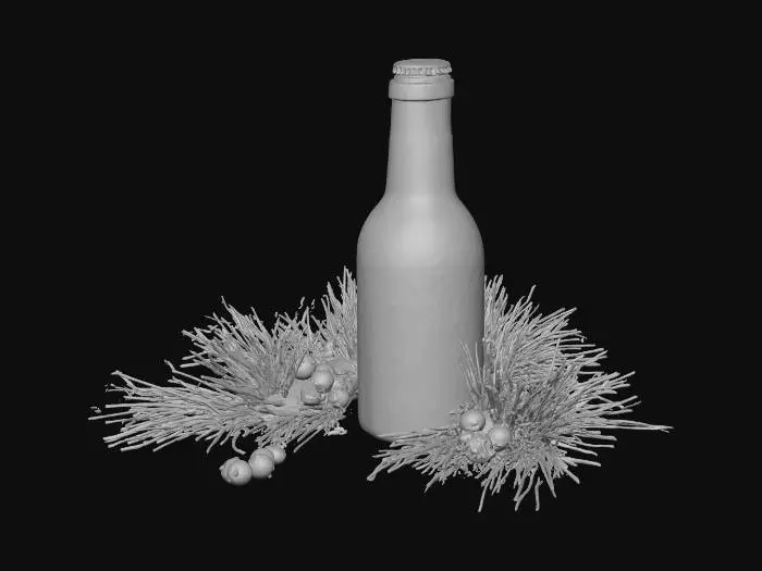 3D model for bottle of eggnog, mistletoe, Christmas decoration #Christmas2025#