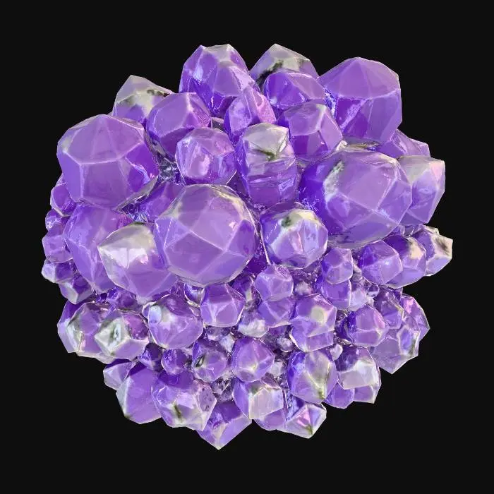 3D model for formation of spherical crystals with metal veins embedded into them