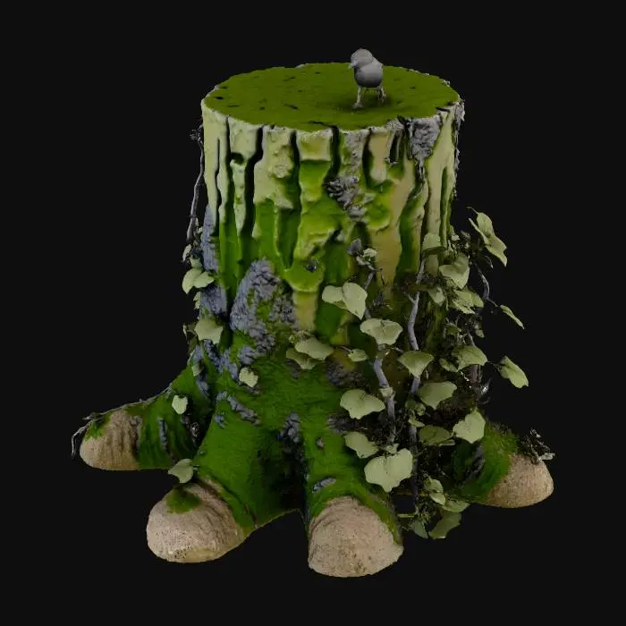 3D model for overgrown tree stump