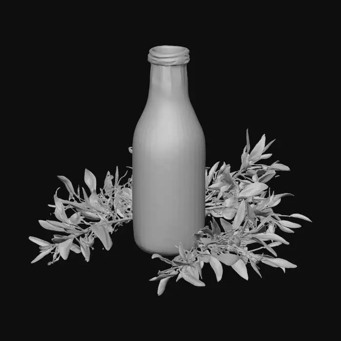 3D model for bottle of eggnog, mistletoe, Christmas decoration #Christmas2025#