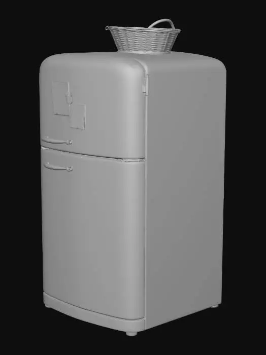 3D model for Retro Cream Refrigerator
