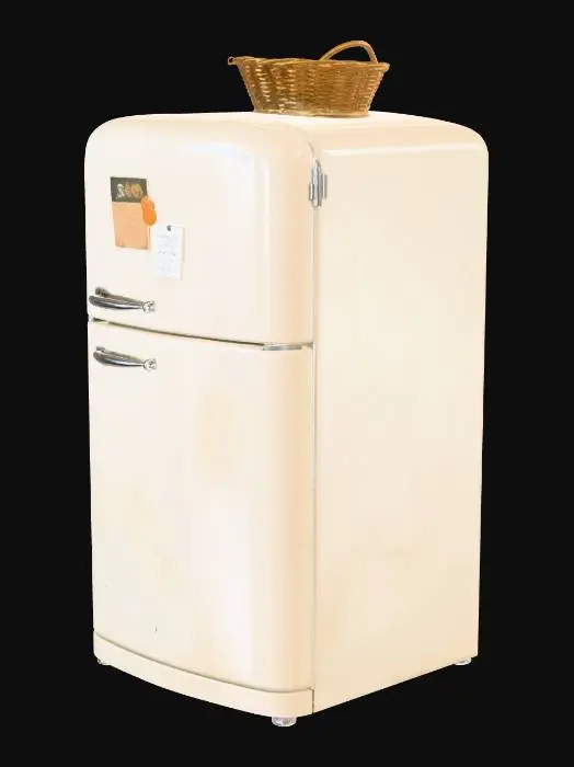 3D model for Retro Cream Refrigerator