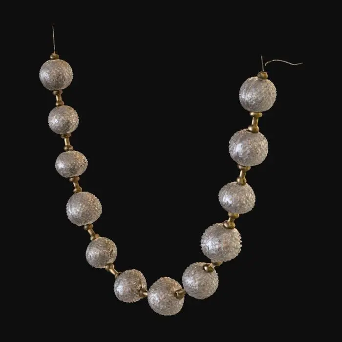 3D model for This necklace chandelier is made of hand-blown glass/acrylic, which gives it the bulk of the pearl necklace chandelier, with brass joints and LED lights hidden inside, the necklace chandelier offers multiple hanging possibilities: hanging from both ends, 