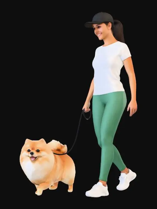 3D model for Fitness Walk with a Pomeranian