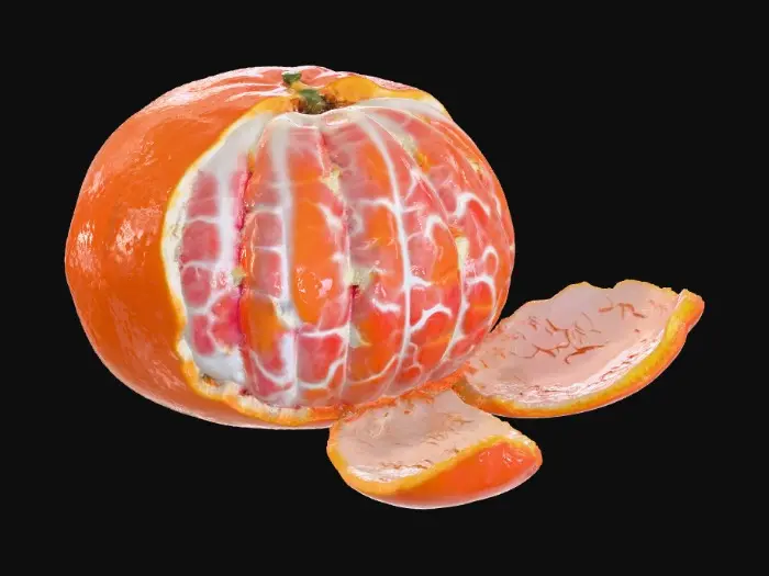 3D model for Half peeled orange