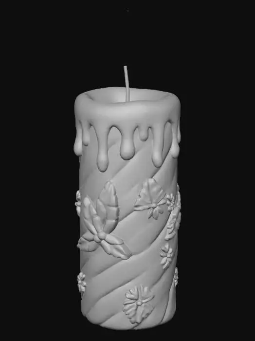 3D model for Candy Cane Candle