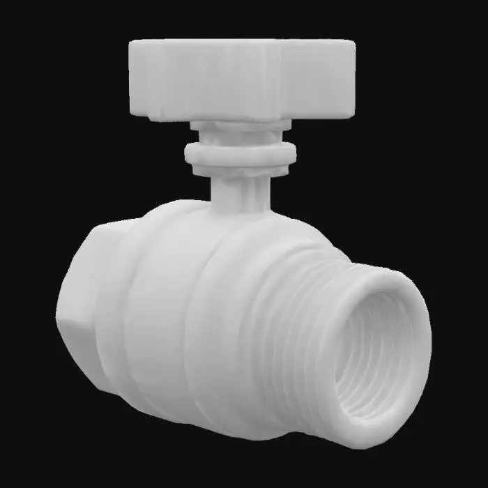 3D model for Stainless steel Ball valve with red knob, food grade ball valve for milk and beverige industry