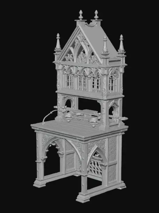 3D model for Vintage Gothic Old Lathe