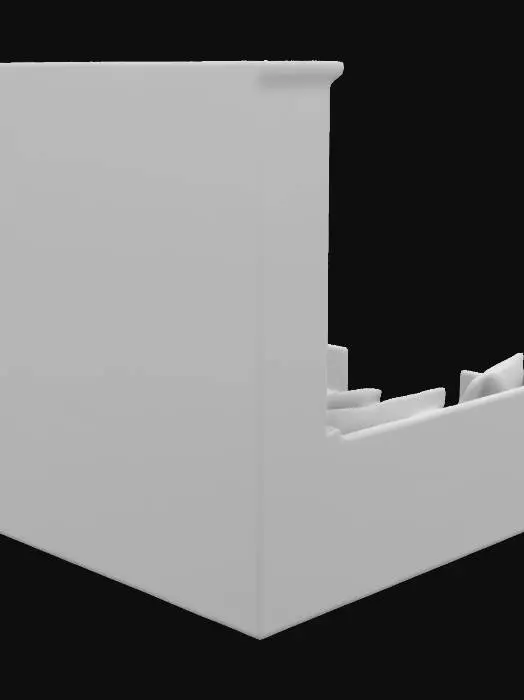 3D model for highly detailed poly mesh, of an "L" shaped reading nook. along with an empty book shelf behind the seats. highly detailed. 4k. accurate mesh. smooth topology. even faces. 