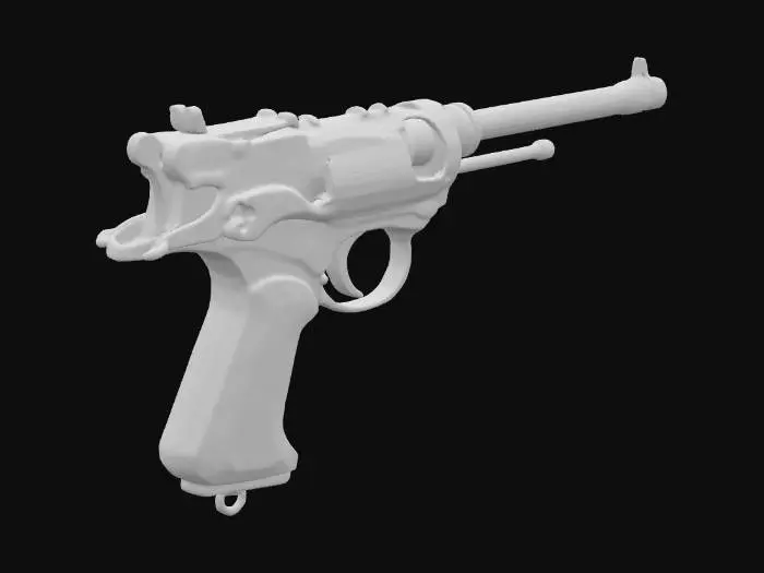 3D model for Bone pistol. alien Biomechanical heavy pistol. H.R Giger style