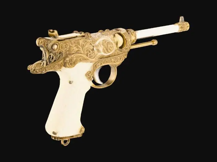 3D model for Bone pistol. alien Biomechanical heavy pistol. H.R Giger style