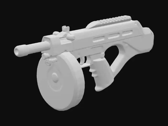 3D model for Biomechanical machine pistol. organic, ribbed, H.R Giger design.