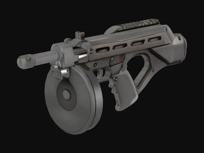 3D model for Biomechanical machine pistol. organic, ribbed, H.R Giger design.