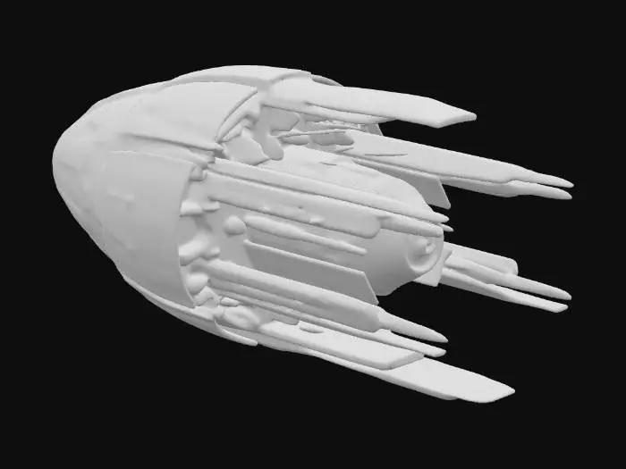 3D model for Alien Space craft. Flying saucer shaped alien attack craft with laser cannons and tesla coils.