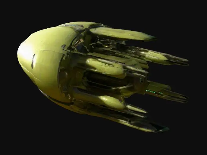 3D model for Alien Space craft. Flying saucer shaped alien attack craft with laser cannons and tesla coils.