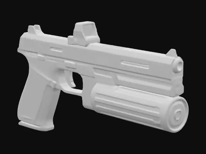 3D model for Futuristic Handgun Concept