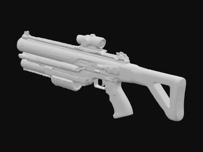 3D model for Pulse Laser Rifle. Hard Sci-Fi laser weapon. 