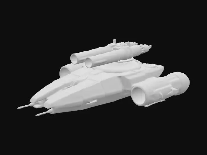 3D model for Science fiction, imperial hover tank. Military anti gravity vehicle armed with twin blaster cannons.  