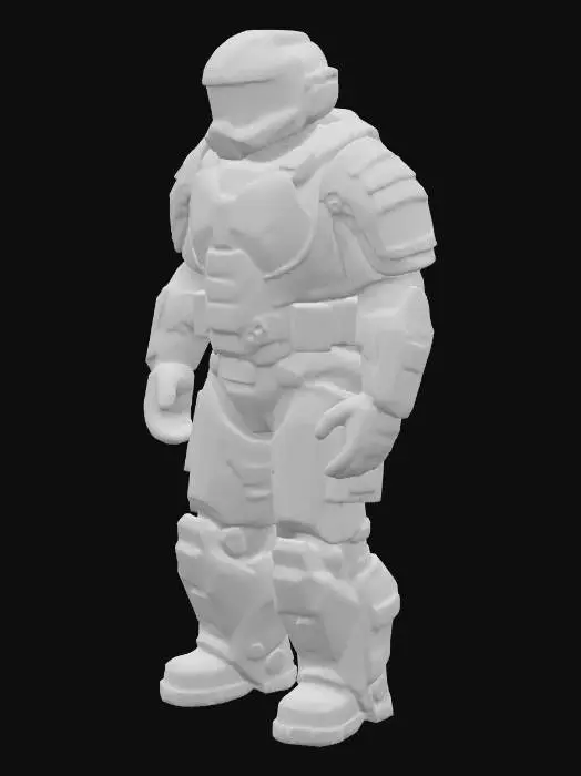 3D model for Realistic Military Power armour. Hard Sci-Fi. bulky heavy armour, simple details