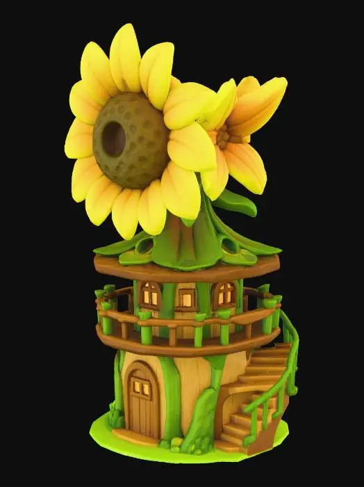 3D model for Sunflower Cottage Trio