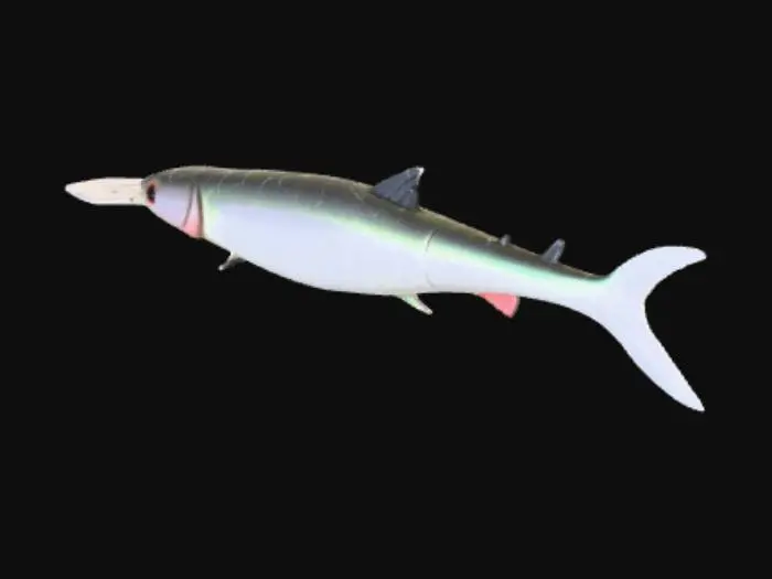3D model for Minnow shaped fishing lure without hooks 
