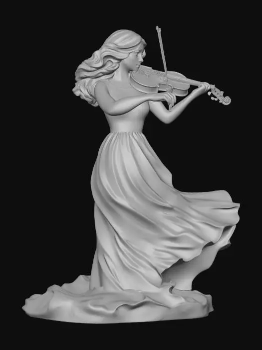 3D model for Girl Play Music