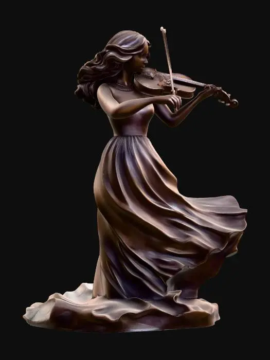 3D model for Girl Play Music
