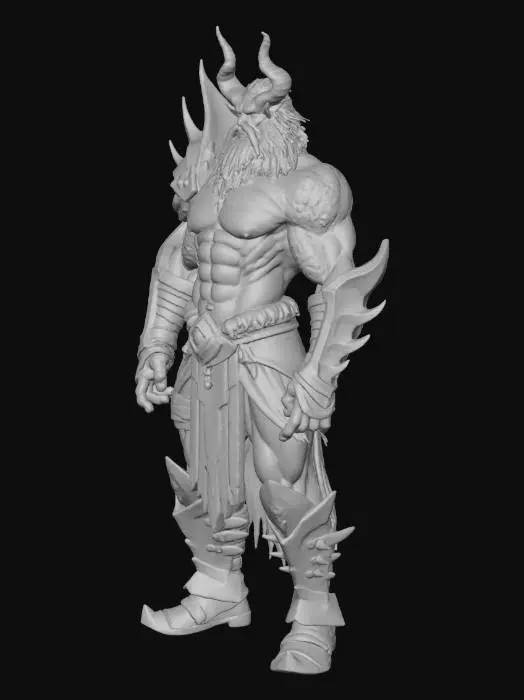 3D model for quiero crear un boss con estilo nordico fornido con armadura demoniaca bien epica
el personaje tiene que estar bien detallado y definido cada parte del negros , rojo y naranja, las texturas tienen que verse hiper reales con 1080 full hd   que sobresalgan los detalles en todo el personaje los brazos y piernas separadas (no sueltas)del cuerpo para poder armar el esqueleto  para movimiento