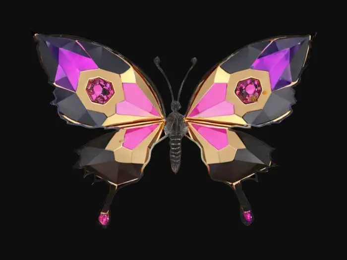 3D model for HALF BUTTERFLY, HALF FLOWERS