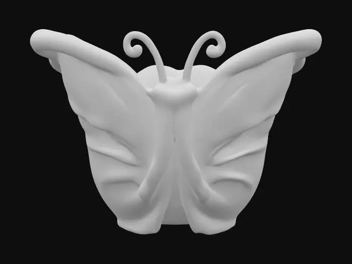 3D model for empty planter for yard shaped like a butterfly