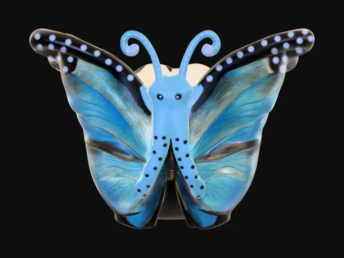 3D model for empty planter for yard shaped like a butterfly