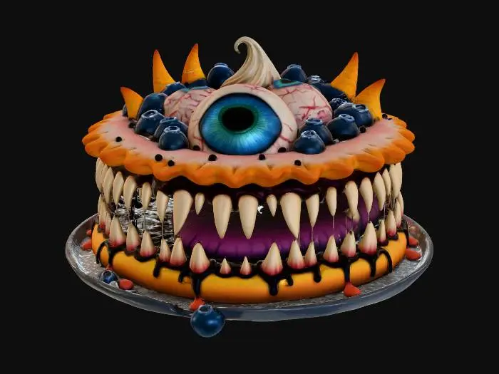 3D model for Monstrous Blueberry Delight, #Halloween2025#