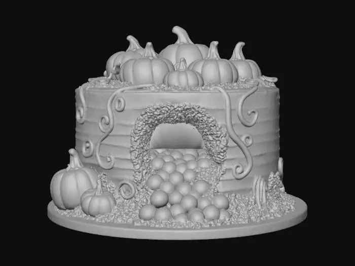 3D model for Pumpkin Surprise Cake, #Thanksgiving#