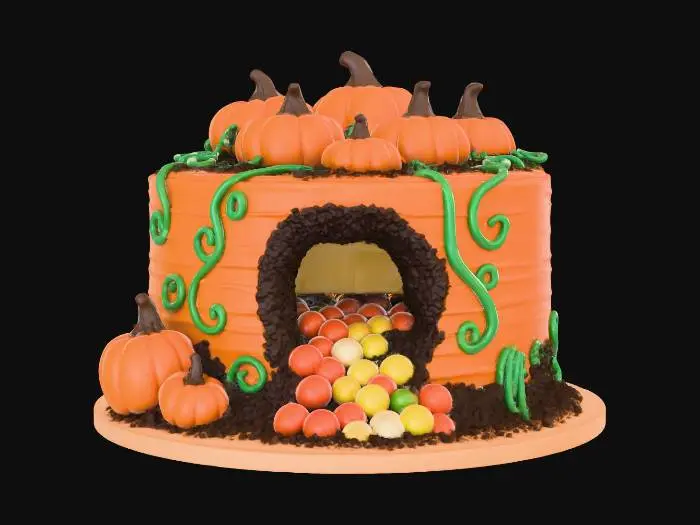 3D model for Pumpkin Surprise Cake, #Thanksgiving#