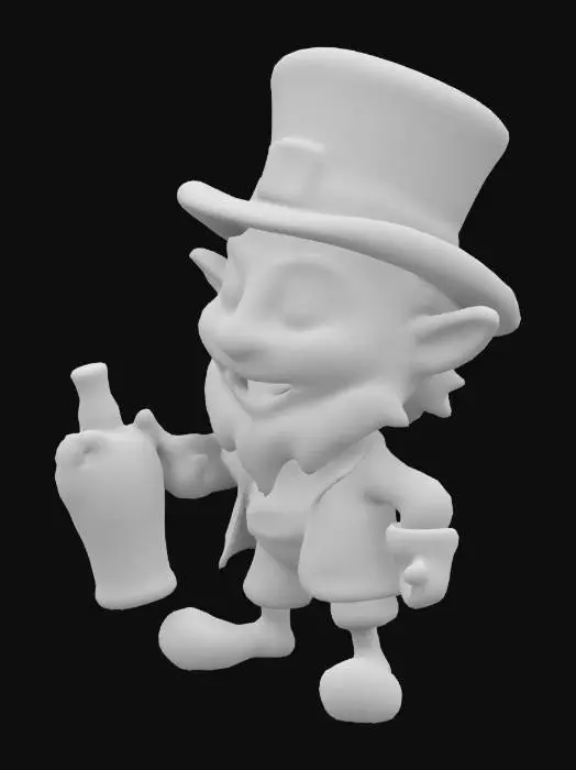 3D model for leprechaun HOLDING LIQUOR BOTTLE