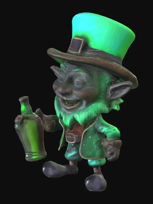3D model for leprechaun HOLDING LIQUOR BOTTLE