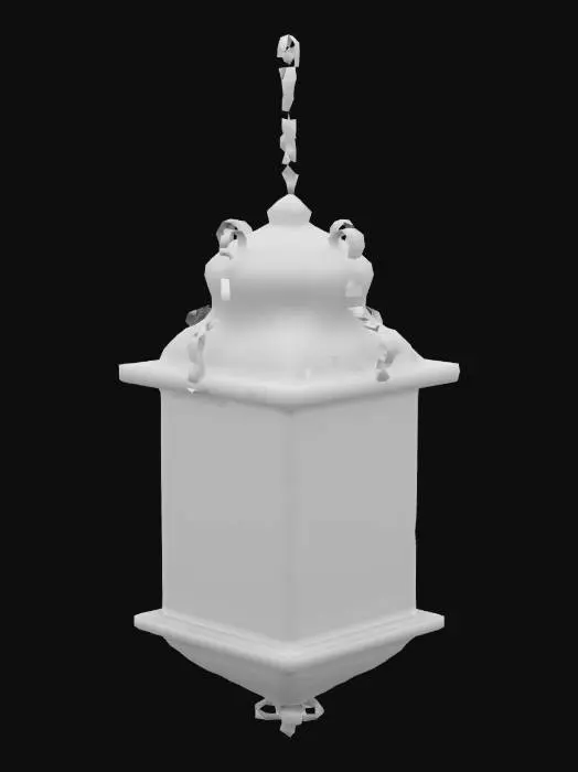 3D model for Ornate Moroccan Lantern WITH GOLD TRIM AND RED GLASS