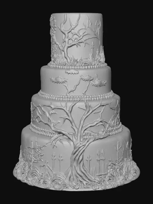 3D model for Halloween Night Cake, #Halloween2025#