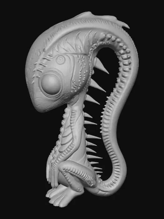 3D model for Cyber Lizard Sentinel, #Halloween2025#