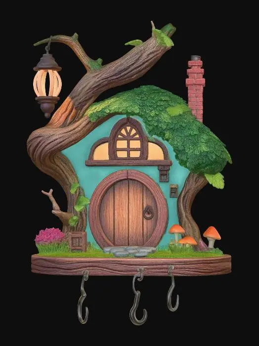 3D model for Treehouse Key Hooks