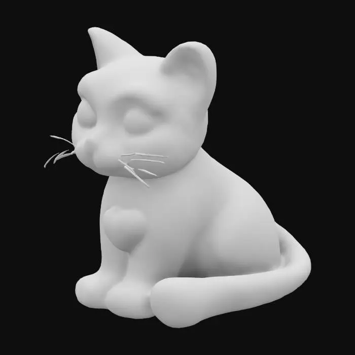 3D model for KITTY CAT Memorial Garden Stake, highest quality, ultra-detailed, 
