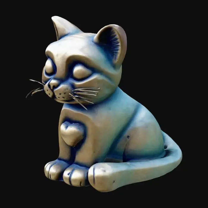 3D model for KITTY CAT Memorial Garden Stake, highest quality, ultra-detailed, 
