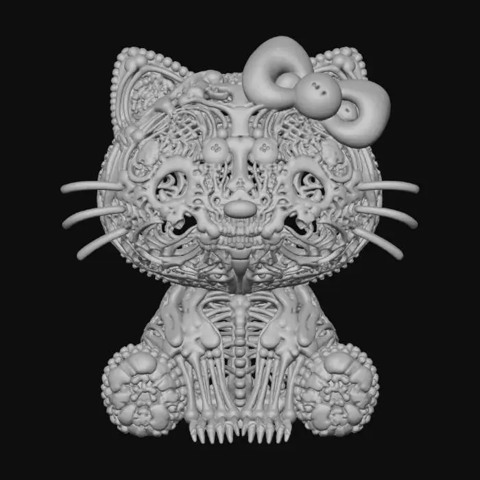 3D model for Feline Ossuary, #Halloween2025#