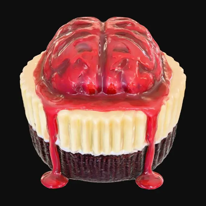 3D model for Brainy Delight Cupcake, #Halloween2025#