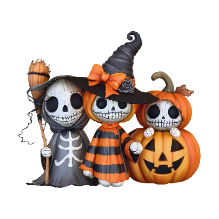 Halloween Friends, #Halloween2025# - Costumes 3D model, vytvořený pomocí AI